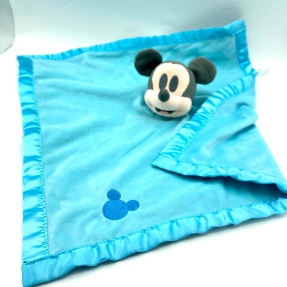 Disney Baby Mickey Mouse Security Blanket Lovey Blue Blankie Boy Shower Gift Sof